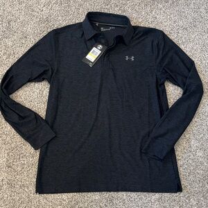 Under Armour Men's Long Sleeve Polo – Charcoal Black